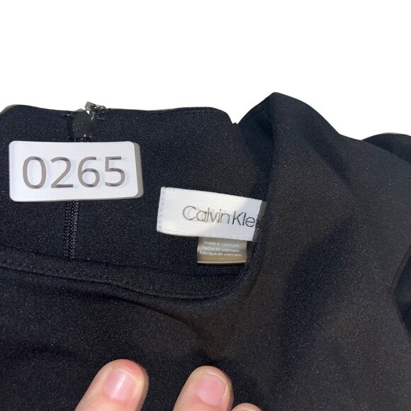 Calvin Klein Black Ruffle Trim Jumpsuit With Belt Sleeveless Womens Size 4 - Picture 8 of 8